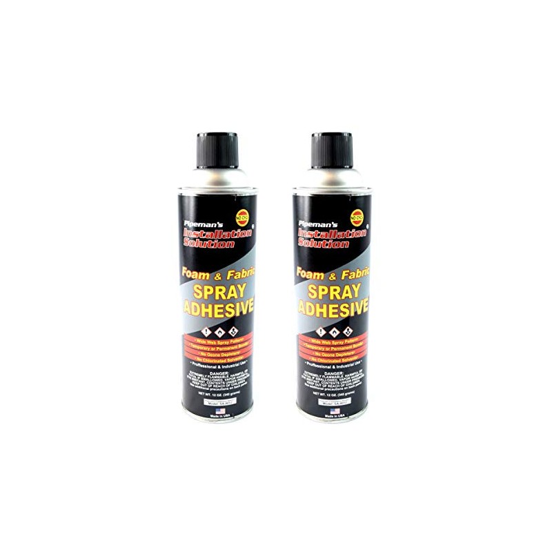 2 Pack Pipeman's Aerosal Adhesive Spray Glue Fabric Carpet Speaker