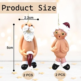 4 Pcs 3D Santa Claus Home Christmas Decorations, Unusual Gifts Christmas Tree Decorations, Desktop Ornament, Suitable for Holiday Scene Decoration and Tree Hanging