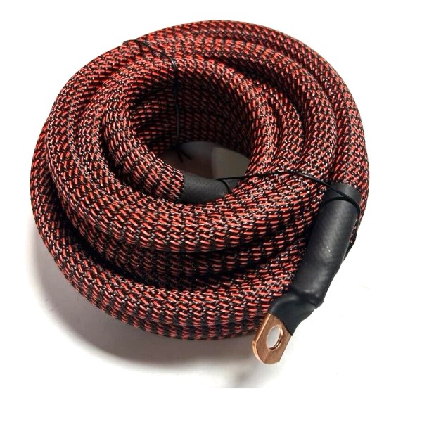 225 2 Gauge 25ft BLACK/RED SNAKESKIN OFC Wire Strands Copper