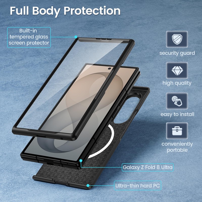 Maxdara for Z Fold 8 Ultra Case with Magnetic, Carbon