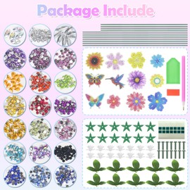 GENHH Flower Craft Set for Girls 8-12 Years - DIY Diamond Painting Children's Gift with Creative Craft Set for Girls Gifts, Bouquet Decoration Crafts from 6 Years
