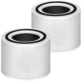 Doifyn 2PCS Core 300 Replacement Filter for LEVOIT Core 300 Core300-P Core 300S Core 300S/P VortexAir Air Purifier, Core 300-RF, 3-in-1 H13 Grate True HEPA Activated Carbon, 2 Pack, P350 White