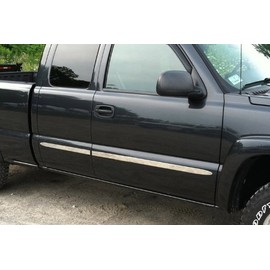 Made in USA! Compatible with 1999-2006 Chevy Silverado 4Dr Extended Cab Rocker Panel Chrome Stainless Steel Body Side Moulding Molding Trim 1.5" Wide 4PC