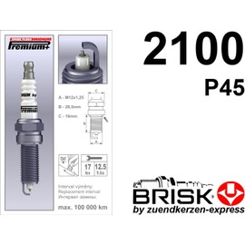 Brisk Iridium Premium+ Plus P45 QR14LIR-11 2100 Spark Plugs, Pack of 4