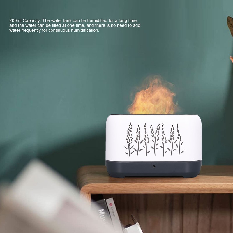 Humidifier 200ml White Hollow Flame Ultrasonic Atomization Silent Aroma Diffuser