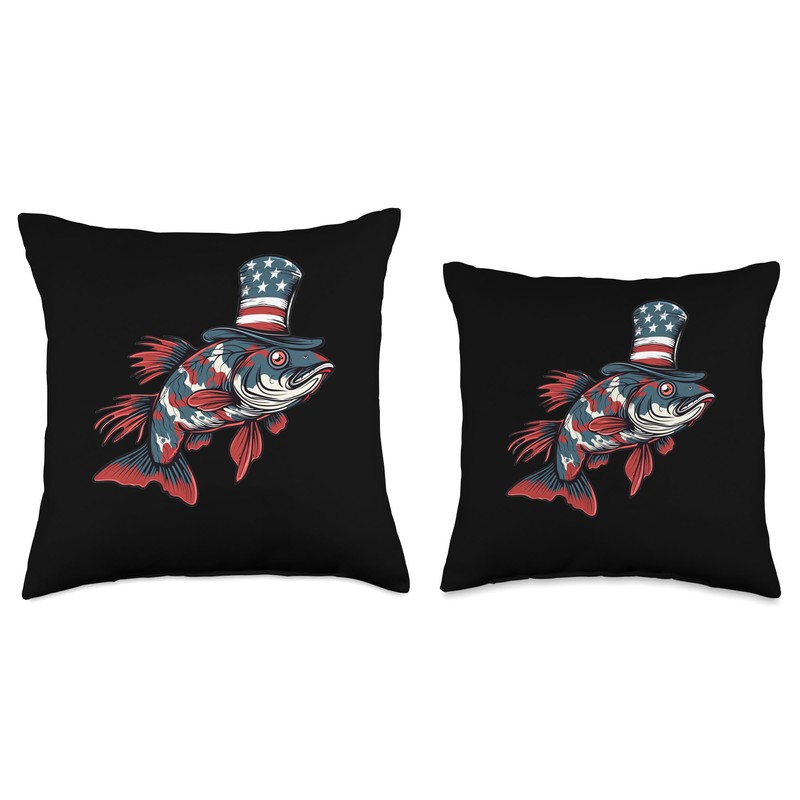 Kuhli Loach With USA Hat Throw Pillow