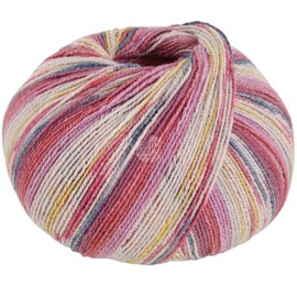 LANA GROSSA Meilenweit Cotton Bamboo | 4-Ply Bamboo Sock Classic, Machine Washable | Hand Knitting Yarn Made of 40% Cotton, 25% Virgin Wool, Viscose | 100 g Wool for Knitting & Crocheting | 420 m Yarn