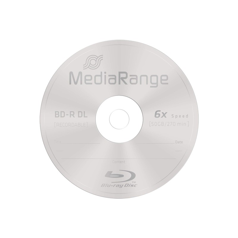 MEDIARANGE BD-R Dual Layer 50GB 6x Writing Speed, 25 Cakebox