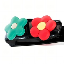 LXQTAO Multi-Function Sun Visor Storage Clip for Sunglasses and Cards, Daisy White Car Eyeglass Holder – Universal Compact Automobile Sunglass Bracket & Card Holder (Colorful Flower 1)