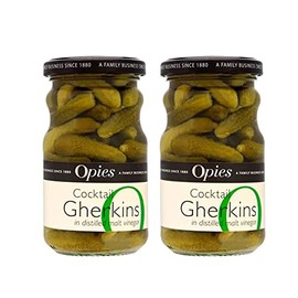 Opies Cocktail Gherkins in Distilled Malt Vinegar (227g) - Pack of 2