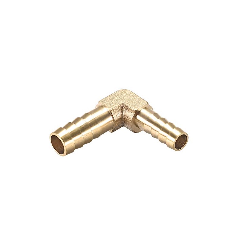 sourcing map 10mm to 8mm Barb Brass Hose Fitting 90