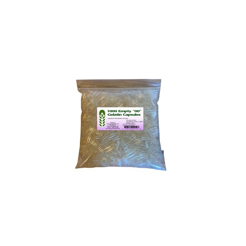 Capsule Connection USA-Made 1000 Bulk Wholesale Empty Clear Gelatin Capsules,"00"