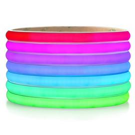 Addressable RGBCCT FCOB LED Strip Light, RGBWW 24V WS2811 Pixel 4200LEDs Flexible Cuttable Outdoor 16.4Ft 5m Long Color Changing LED Strip, Neon White Silicone Tube Lighting with Adhesive Back