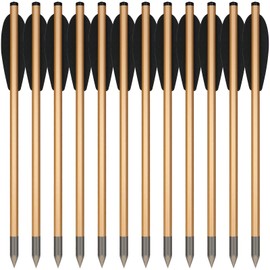 PMSM 6.3 Inch Aluminium Crossbow Bolt Arrows Steel Tips for 50-80 lbs Pistol Crossbow Precision Target, Mini Aluminium Arrows Pistol Crossbow Bolts, Ideal for Practising Shooting Targets and Small