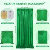 Backdrop Curtains Green Sequin Panels: Glitter Party Decoration Sparkly Fringe