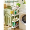 LEHOM 5.1" Slim Storage Cart - 4 Tiers Bathroom Organizer