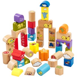 Rainbow Designs Spot the Dog Wooden Brick - Sensory Building Block Toy for Toddlers - Traditional Construction Toy for Kids
