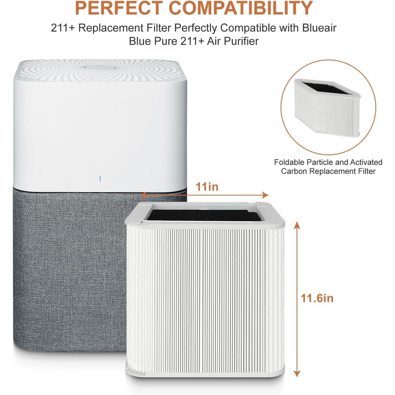 211+ Replacement Filter Compatible with Blueair Blue Pure 211+ Air