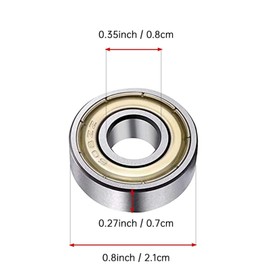 608 ZZ Ball Bearings 40pcs Metal Ball Bearings Double Shielded Miniature Groove Ball Bearings Carbon Steel Bearings for Skateboard Roller Inline Skates