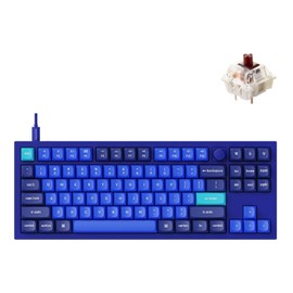 Keychron Q3 Wired Custom Mechanical Keyboard Knob Version, TKL Tenkeyless QMK/VIA Programmable Macro with Hot-swappable Gateron G Pro Brown Switch Compatible with Mac Windows Linux (Blue)