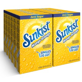 Sunkist Soda Mango Orange Singles To Go Drink Mix, 12 Boxes with 6 Packets Each - 72 Total Servings