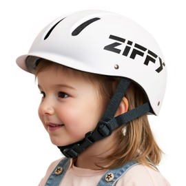 ZIFFY Youth Bike Helmets for Kids Over 10 – Lightweight, Adjustable, Safety Certified Scooter Helmet for Boys & Girls with Washable Inner Lining, M, White