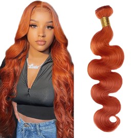 Ginger Bundles Color 350 Body Wave Human Hair Bundle Color 350 Orange 1 Bundle 32 Inch Fridnae Hair Ginger Body Wave Bundles Double Weft Extensions