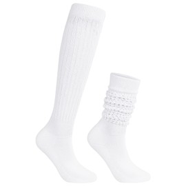 Century Star White Slouch Socks for Women Scrunch Socks Super Soft Scrunch Knee High Socks Knit Boot Socks Cozy Socks Size 9-11 White One Size