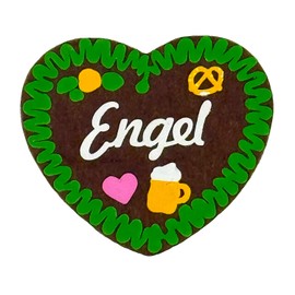 Felt Heart Badge in Gingerbread Heart Design (7 x 6.5 cm) - Oktoberfest Folk Festival Wiesn Accessories Fancy Dress Birthday Wedding Hen Party Bavarian Party, felt