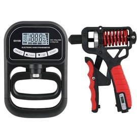 Captain Grip - Juego de probador de fuerza y entrenador, dinamómetro de mano electrónico (400 lbs/180 kg) y agarre de resistencia ajustable, agarre de
