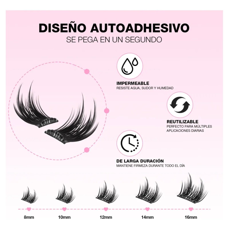 Wosheer Diy Pestañas Postizas Autoadhesivas Sin Pegamento