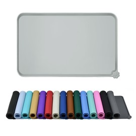 Reopet Waterproof Pet Feeding Mat with High Raised Edges, Heavier and Thicker Placemats for Cat Dog Water Bowl with BPA Free, Dogs Cats Food Mats for Messy Drinkers to Prevent Spill and Protect Floors