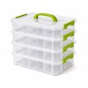 Transparent Plastic Storage Box with Green Drawer Portable Storage Organizer