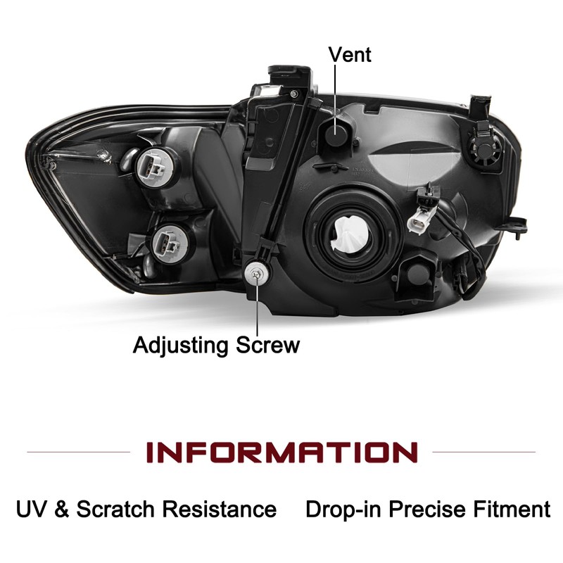 JSBOYAT Headlight Assembly Fit for 2005 2006 Toyota Tundra 4-door