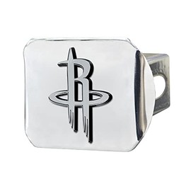 FANMATS 25019 Houston Rockets Chrome Metal Hitch Cover with Chrome Metal 3D Emblem