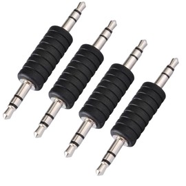 RedYutou 3.5mm 1/8" TS Stereo Plug Adapter 3.5mm Audio Male to Male Adapter Connectors Compatible with for TaoTronics, Bluetooth Receiver 4-Pack