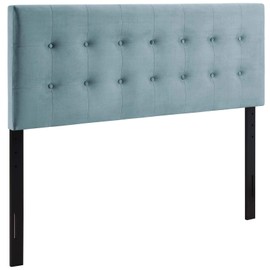 Modway Emily King Biscuit Tufted Performance Velvet Headboard, Light Blue
