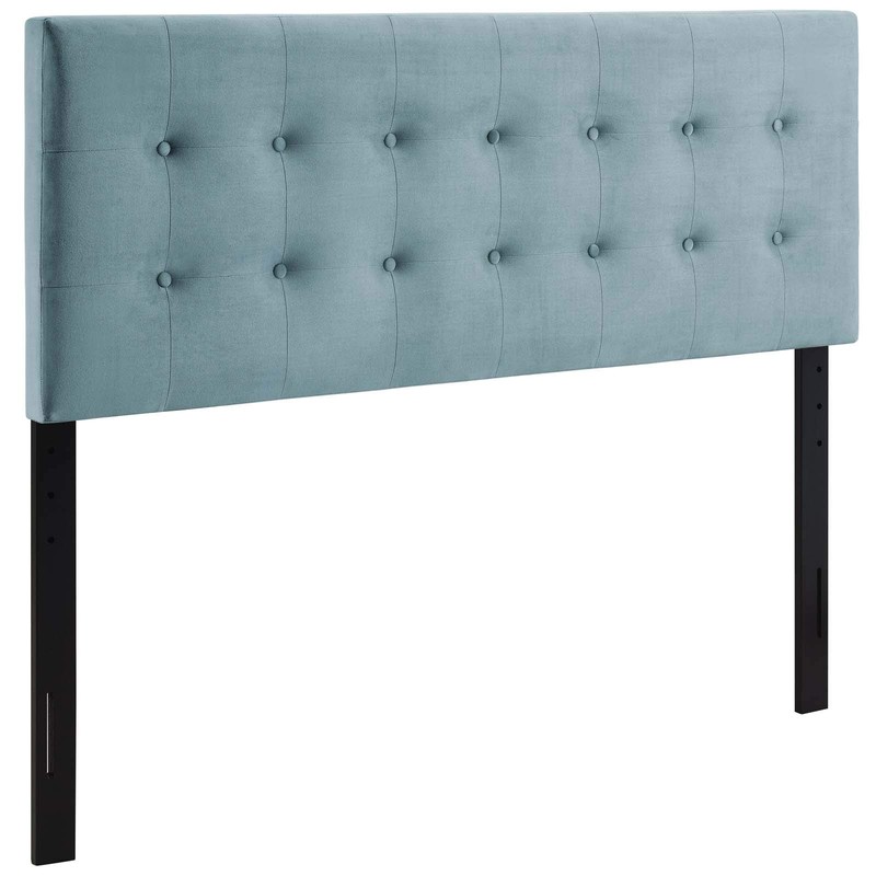 Modway Emily King Biscuit Tufted Performance Velvet Headboard, Light Blue
