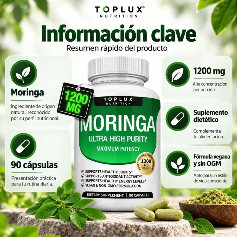 Moringa Suplemento Herbal Bienestar 1200 Mg 90 Cápsulas