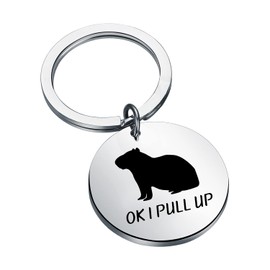 PLITI Capybara Lover Gift Capybara Owner Gift Rodent Animal Lover Gift Ok I Pull Up Capybara Keychain For Women (pull up ky)