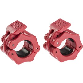 Greententljs 1 Inch Barbell Clamps Quick Release Locking Barbells Pro Workout Professional Barbell Collar Clips Lock fit 1-Inch Diameter Standard Size Bars/Bar (Red)