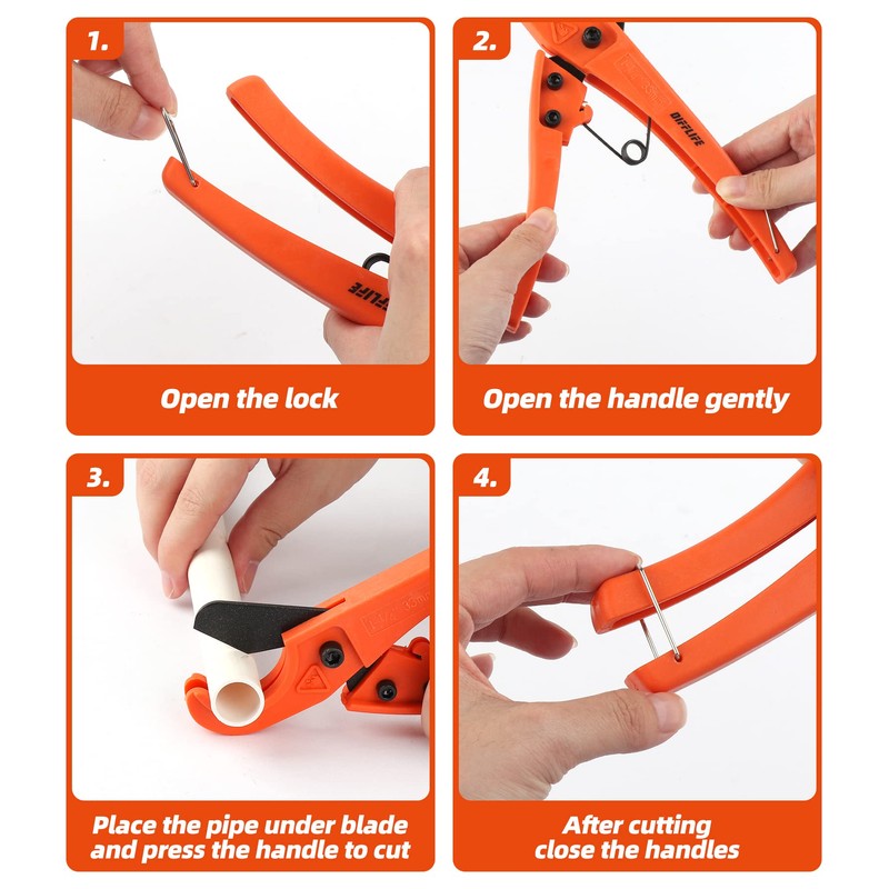 DIFFLIFE Pipe Cutter, High Performance blade Made Ratchet-type Pipe Cutter,