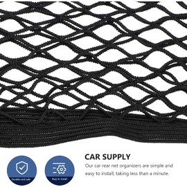 Ipetboom Red de Almacenamiento para Maletero 2 Piezas 55x25 Cm, Bolsillos de Malla Adhesiva Doble Capa, Organizador de Carga para Coche SUV, Red de Malla para Fijar Accesorios y Equipaje