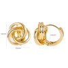 QINGANRAN Gold Knot Hoop Earrings for Women 14K Gold Plated