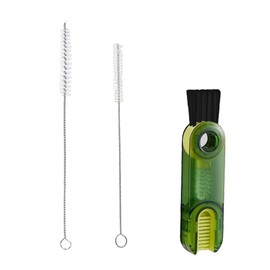 Cleaning Brush, 1 Pcs 3-in-1 Cup Lid Crevice Cleaning Brush and 2 Pcs Straw Brushes, Multifunctional Cleaning Brush, Cup Lid Detail Brush, Straw Cleaning Brush, Test Tube Brushes