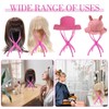 obeoby 3 Pack Wig Stand, Portable Wig Holder Pink Wig