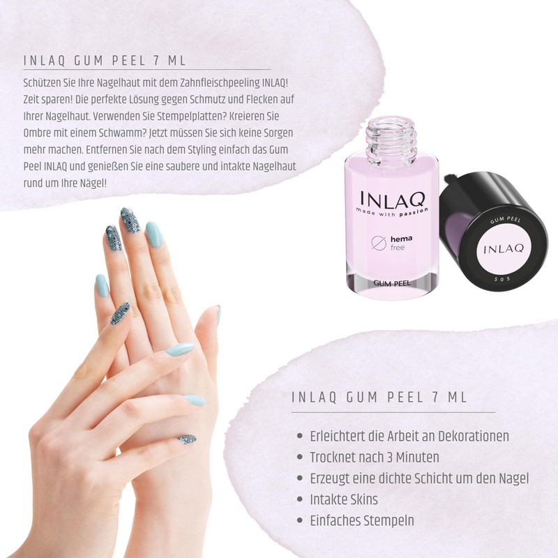 INLAQ® HEMA Free Cuticle Remover + Gum Peel-Off + Nail