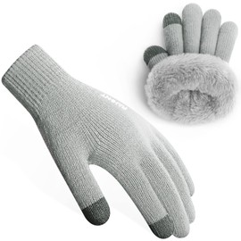 Rahhint Wool Kids Gloves for Boys Girls Winter Thermal Double Knit Gloves with Insulated Fleece Lined Keep Hand Warm Children Toddler Gift 3-15 Years