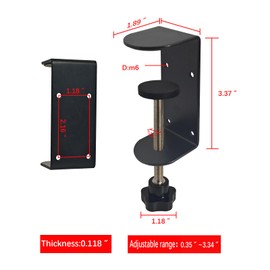 Jhanw 3 inch C-Clamp with Four Small Holes in the back, 1-Pack Adjustable Desk C Clamps for Range 0.35"~3.37", Versatile Clamp for Brake, Parts Assembly, Fastening, Welding, Woodwork, Metal Work