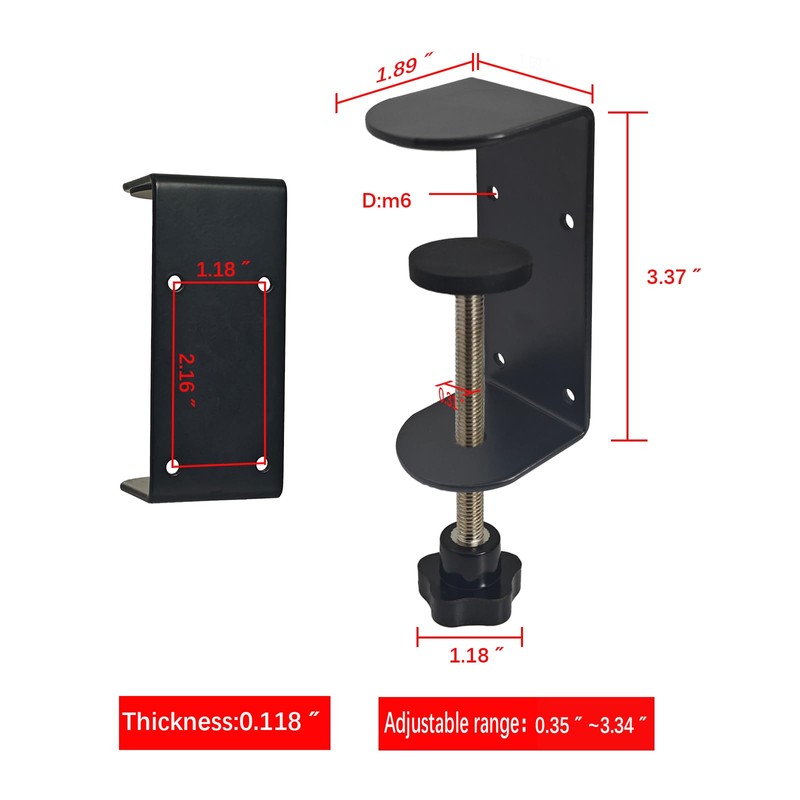 Jhanw 3 inch C-Clamp with Four Small Holes in the